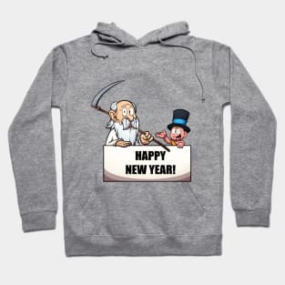 Father Time And New Year’s Baby With Sign Hoodie